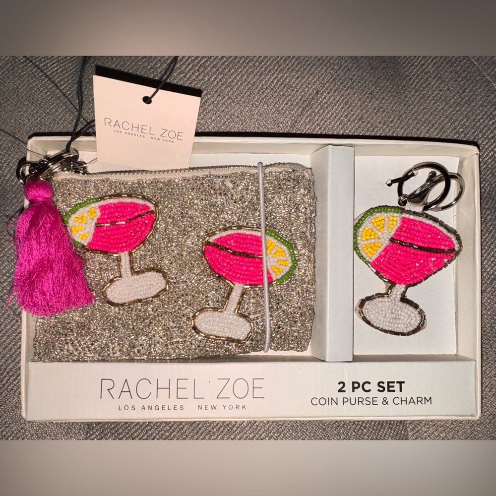 Rachel Zoe Martini Beaded Coin Purse/Keychain Set